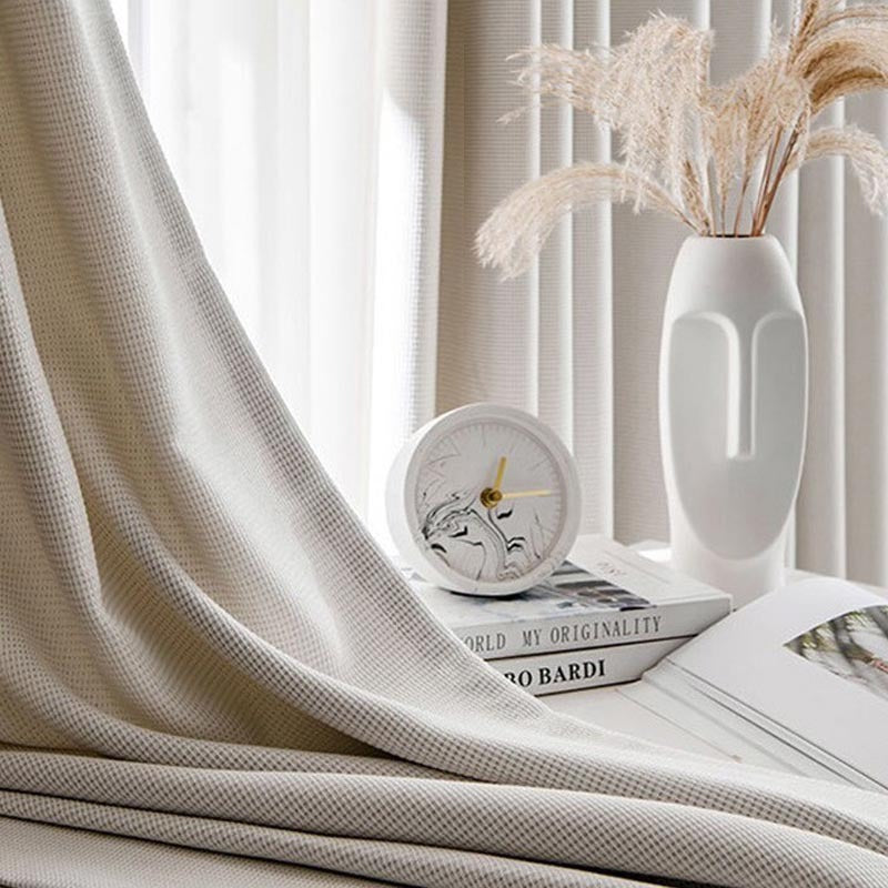400 Centimetre Beige Modern Waffle Plaid Curtain For Living Room Bedroom Dining Balcony