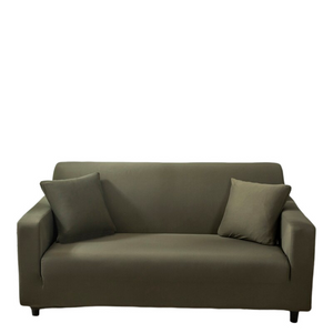 4 Seater Sofa Cover Plain Army Green Elastic Stretchable Slipcover For Furniture