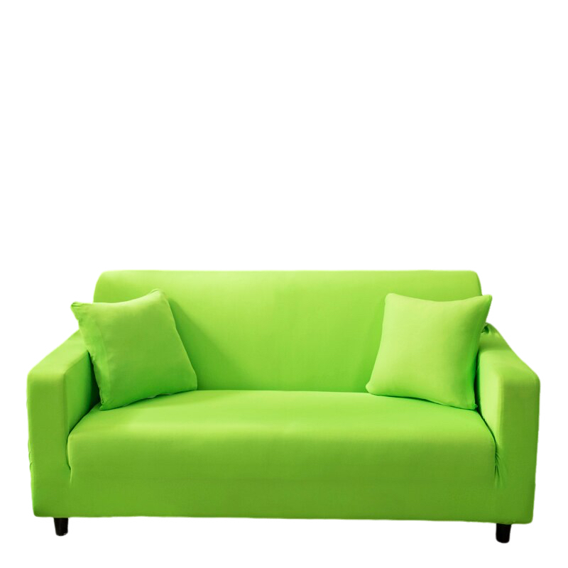 4 Seater Sofa Cover Plain Apple Green Elastic Stretchable Slipcover For Living Room