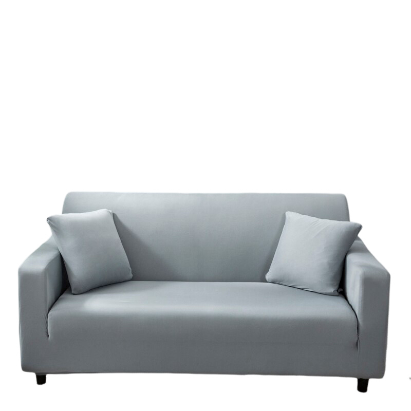 4 Seater Sofa Cover Plain Ash Grey Elastic Stretchable Slipcover For Living Room