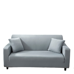 4 Seater Sofa Cover Plain Ash Grey Elastic Stretchable Slipcover For Living Room