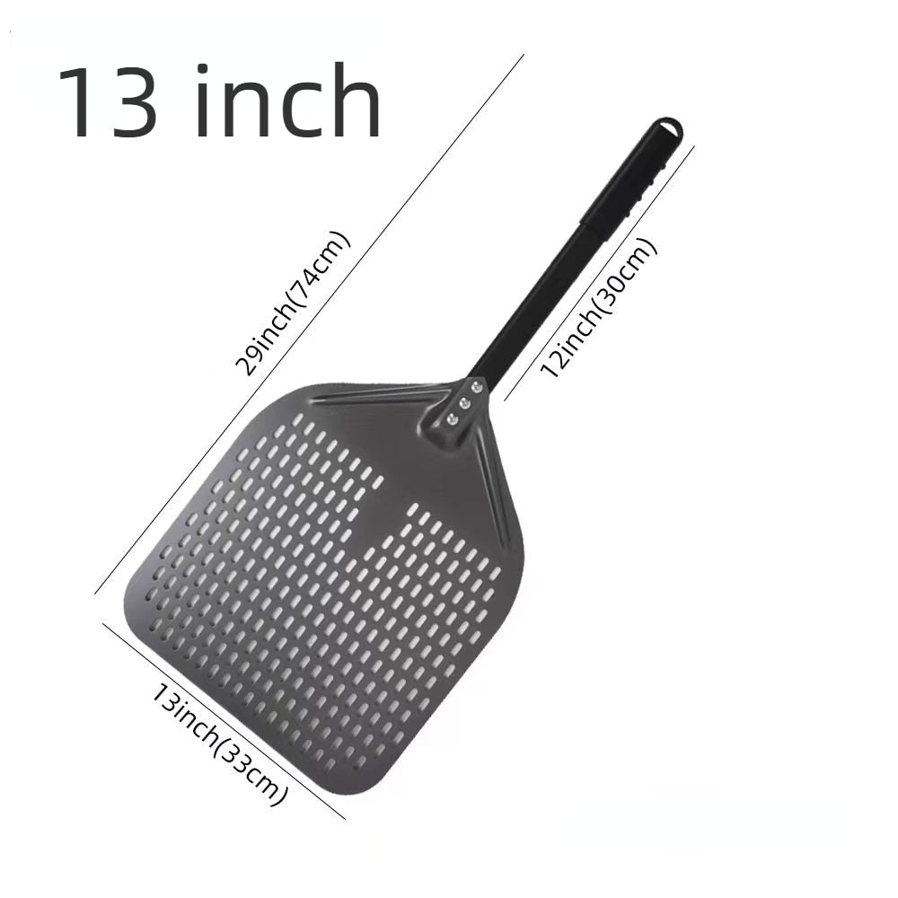 Pizza Shovel 33 Centimetre X 74 Dark Grey Perforated Peel Metal Handle Baking Accessory