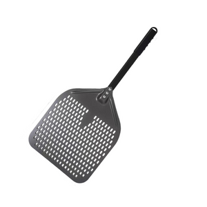 Pizza Shovel 35 Centimetre X 76 Dark Grey For Perforated Peel Metal Handle Oven Baking Accessory