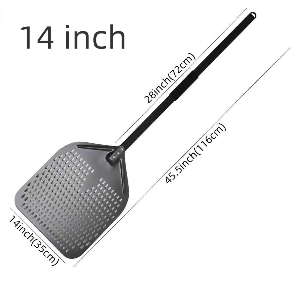 Pizza Shovel 35 Centimetre X 116 Dark Grey Perforated Peel Metal Handle Baking Accessory