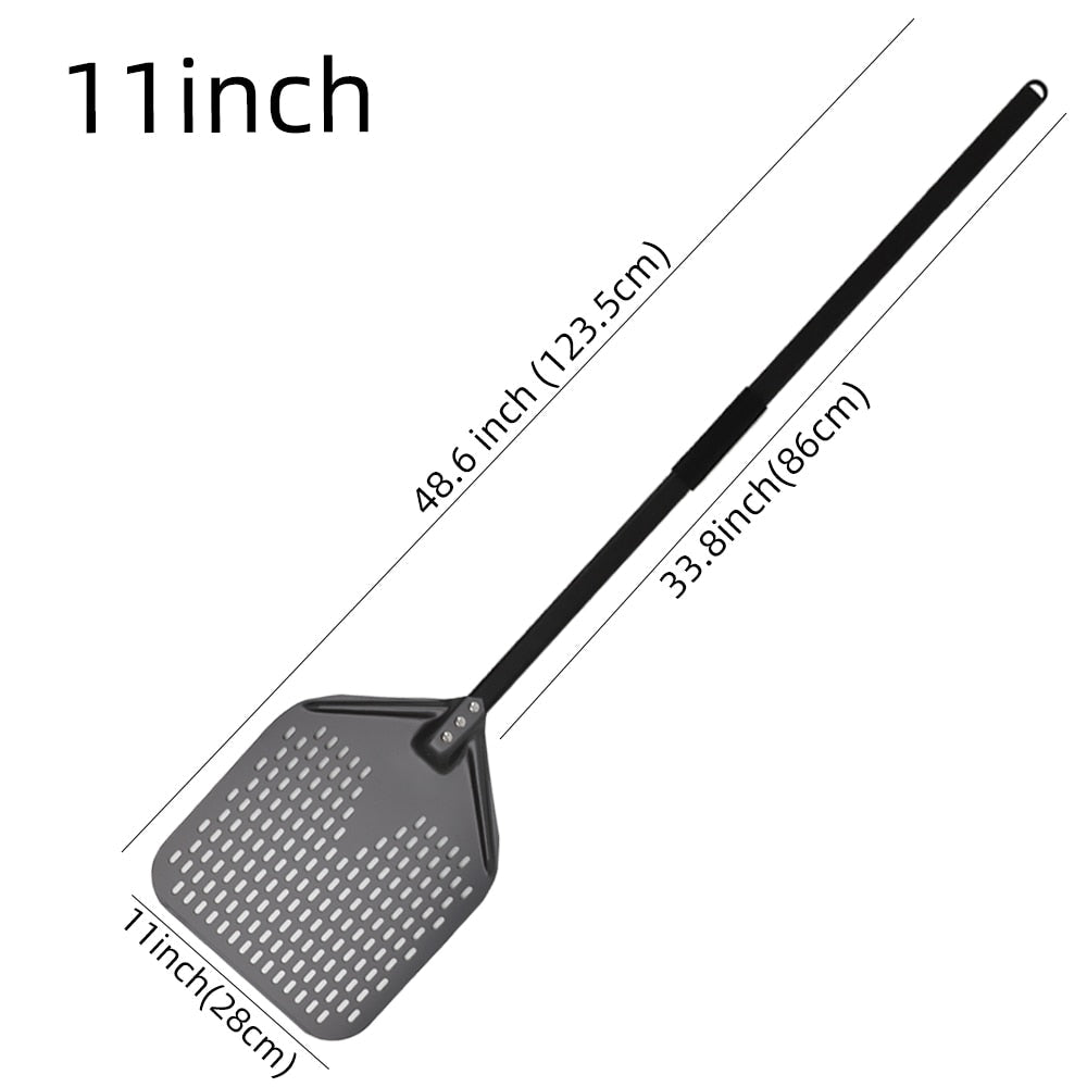 Pizza Shovel 28Cm X 123.5Cm Dark Grey Metal Handle Oven Baking Accessory