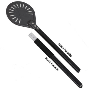 Pizza Shovel 95 Centimetre Silver For Perforated Peel With Metal Handle Baking Tool