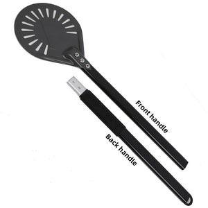 Pizza Shovel 95 Centimetre Dark Grey Perforated Peel Metal Handle Baking Accessory