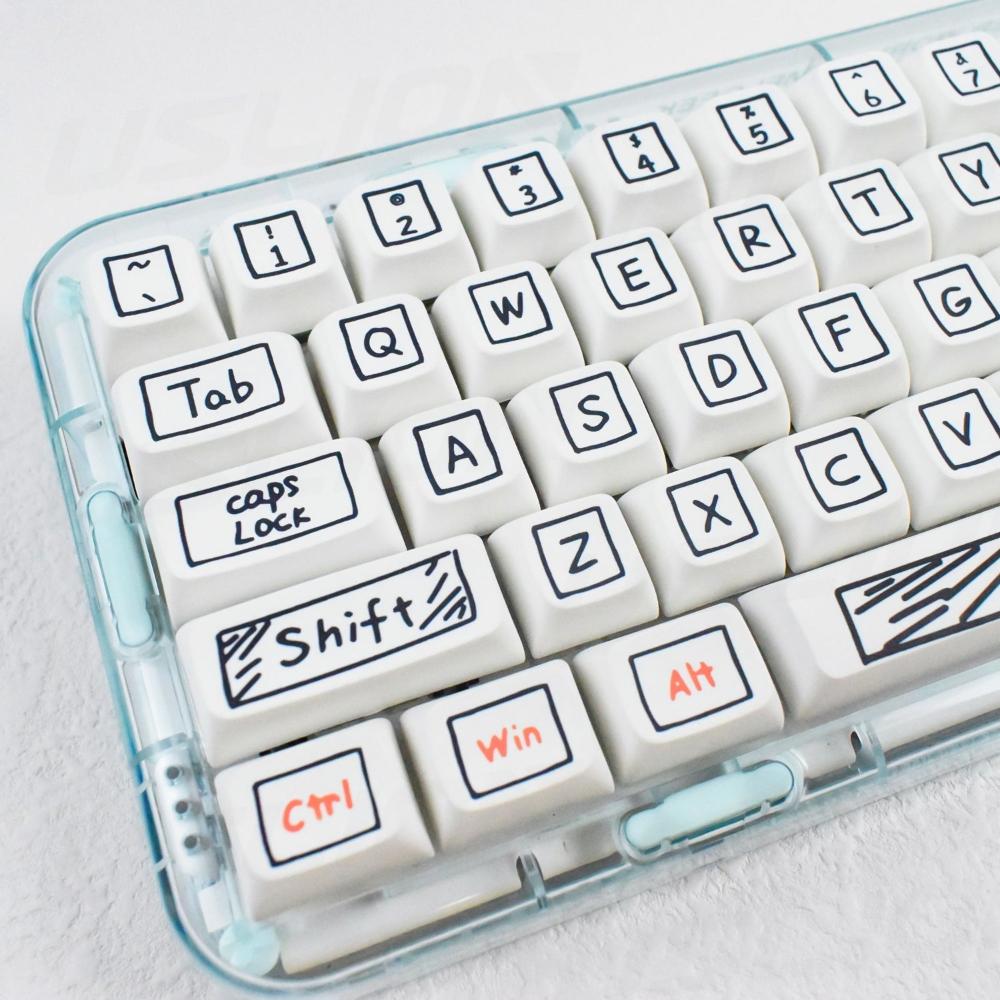 Keycap Keyboard White Notes Theme 125 Anime Keys Mechanical Keycaps For Keyboards