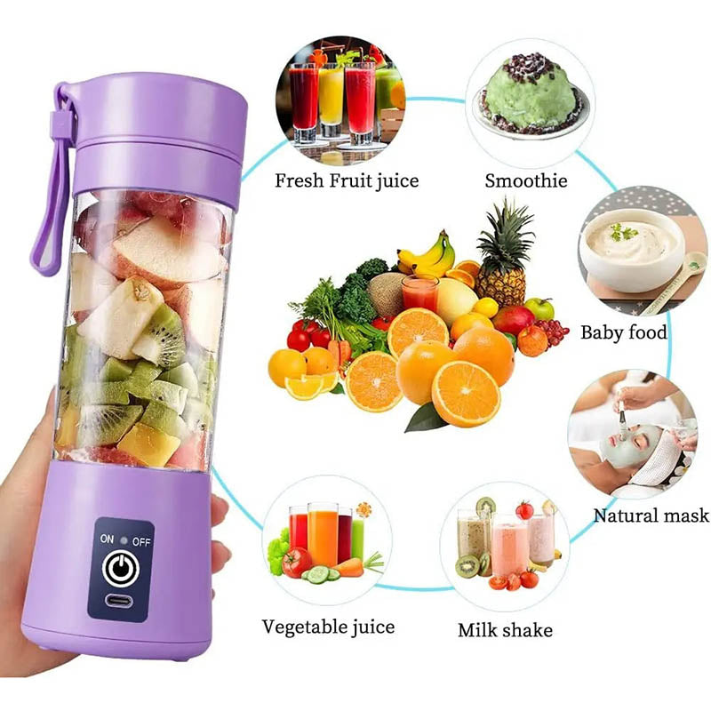 Mini Juicer Rose 380Ml Usb Portable Blender Bottle Squeezer Extractor Machine