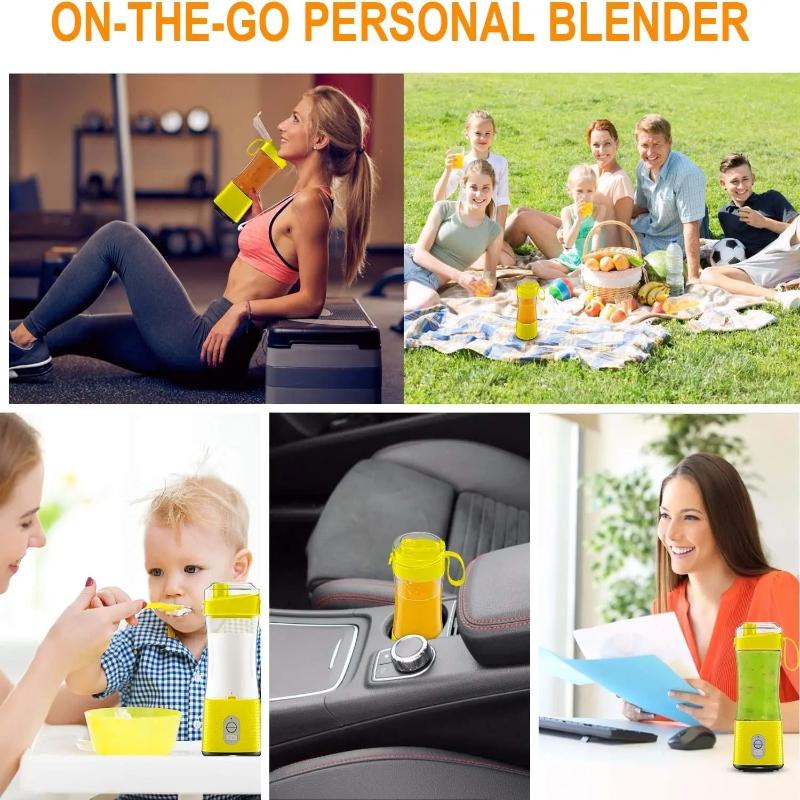 Mini Juicer Light Blue Portable Blender 380Ml Rechargeable Bottle Shaker