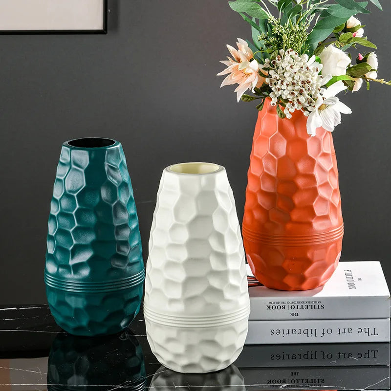 Flower Vase Blue Large Meteorite Nordic Style Table Decor For Garden