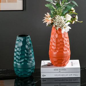Flower Vase Blue Large Meteorite Nordic Style Table Decor For Garden