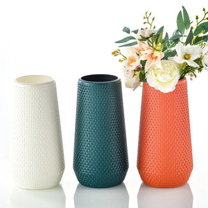 Flower Vase Blue Large Nordic Plastic Pot For Living Room Decor Styling