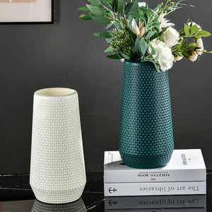 Flower Vase Blue Large Nordic Plastic Pot For Living Room Decor Styling