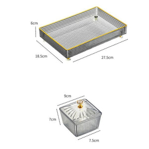 Food Container With Tray Gray Fruit Plate 6 Grids Nordic Plastic Style For Kitchen Dining
