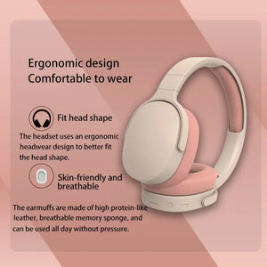 Headphone Pink Bluetooth P2961 9D Stereo Music Hifi Bass P9 Headset Mobile Accessories