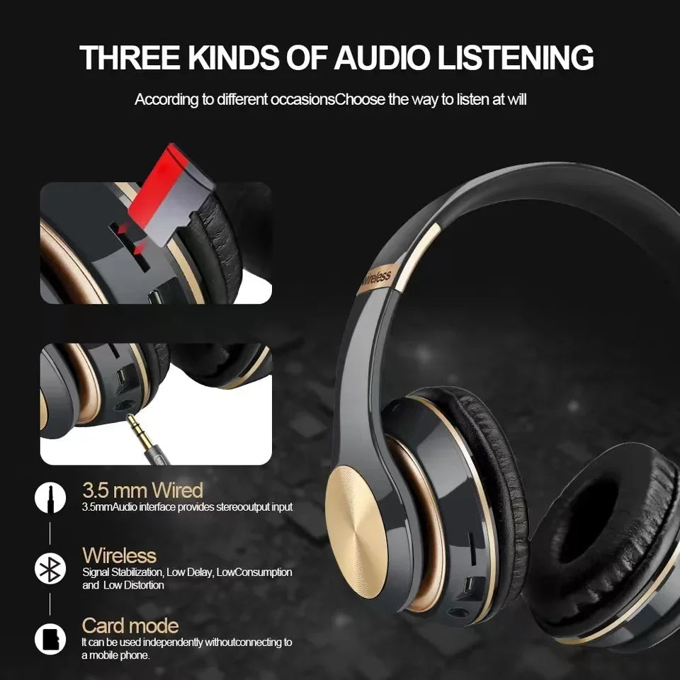 Headphone Grey T5 Bluetooth Wireless Noise Canceling Microphone Headsets