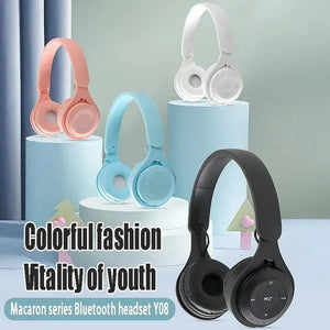 Headphone Yellow Y08 Bluetooth Wireless Headset Over Ear For Mobile Accessories