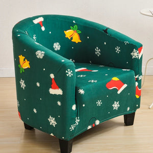 Sofa Cover Green Christmas Design Dust Proof Chair Tub Slipcover Decor