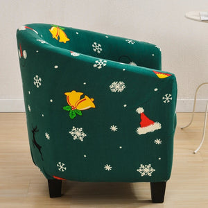 Sofa Cover Green Christmas Design Dust Proof Chair Tub Slipcover Decor