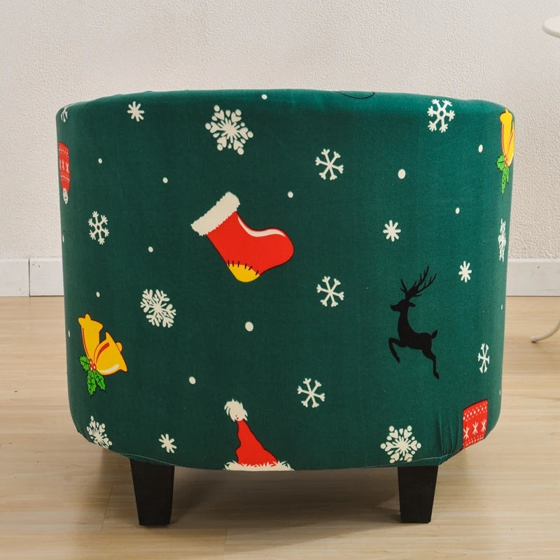 Sofa Cover Green Christmas Design Dust Proof Chair Tub Slipcover Decor