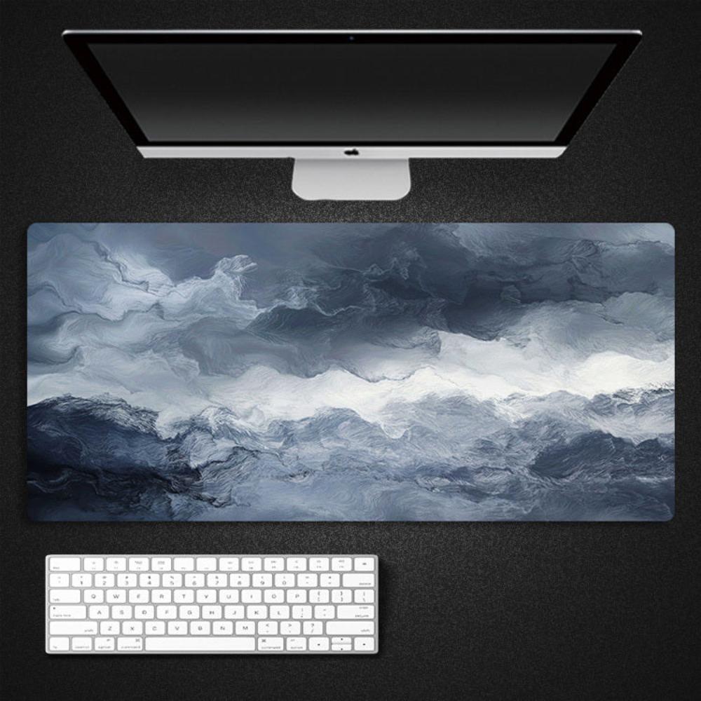 Mouse Pad Black White Marble Art Computer Keyboard Non Slip Rubber Mat