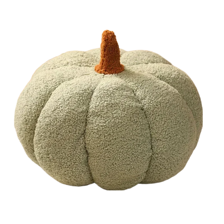 Light Green Lamb Fleece Pumpkin Plush Throw Pillow For Decor 20Cm