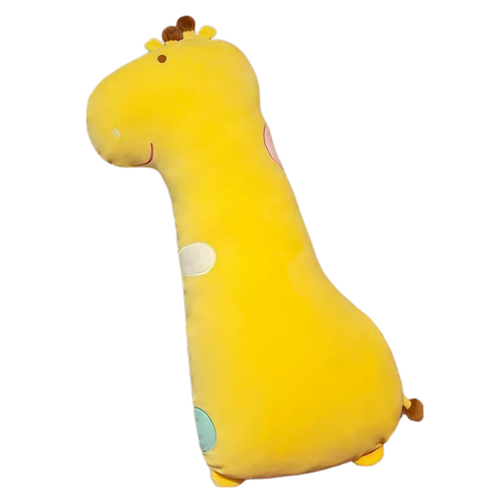 Side Sleeping Body Pillow Yellow Giraffe Cartoon Animal Soft Cozy Throw Pillows