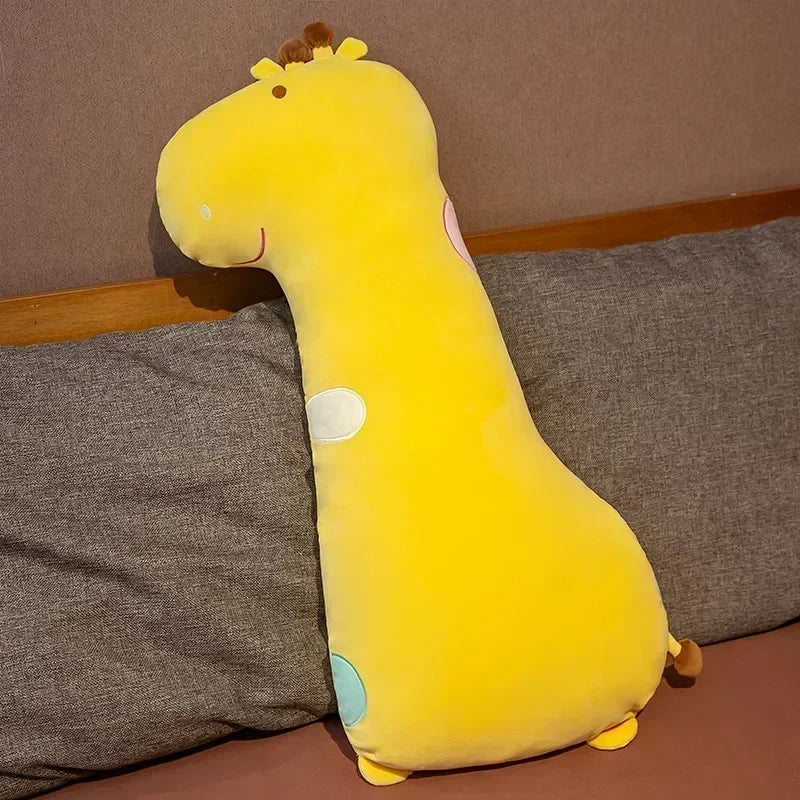 Side Sleeping Body Pillow Yellow Giraffe Cartoon Animal Soft Cozy Throw Pillows