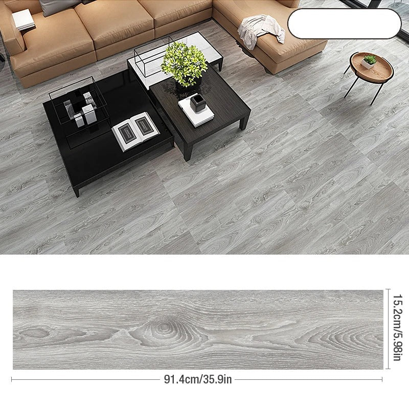 20Pcs Vinyl Tile Grey Cedar Stain Self Adhesive Floor Wood Grain Wallpaper