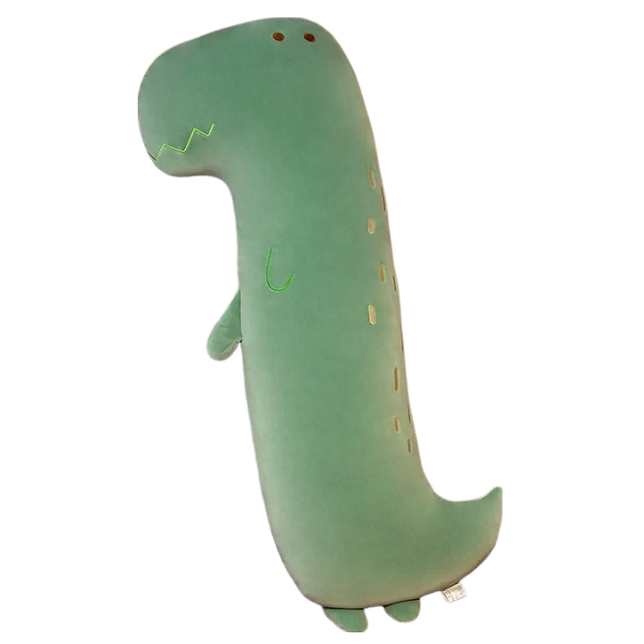 Side Sleeping Body Pillow Green Dinosaur Cartoon Animal Soft Cozy Long Pillows