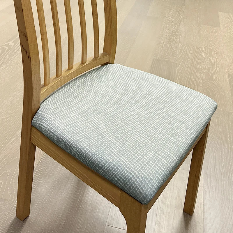 Dark Grey Corn Kennel Pattern Stretch Chair Cover For Dining Kitchen