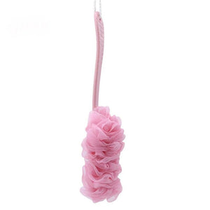 Long Handle Back Exfoliating Scrubber Sponge Pink Soft Mesh Bath Shower Accessory