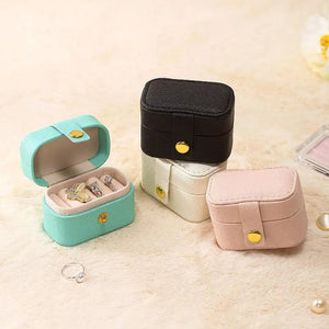 Jewelry Storage Mini Ring Box Portable Organizer Display Travel Leather Holder