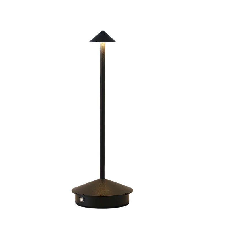 Hotel Lightning Lamp Black Type C Rechargeable Table For Garden Lighting