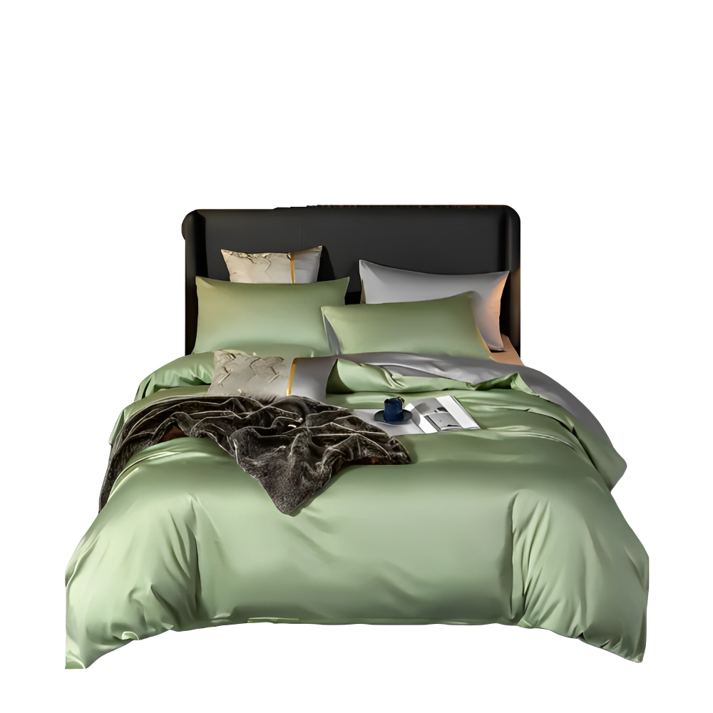 Duvet Comforter Set Double Green Light Grey Egyptian Cotton Thick Blanket Bedspread