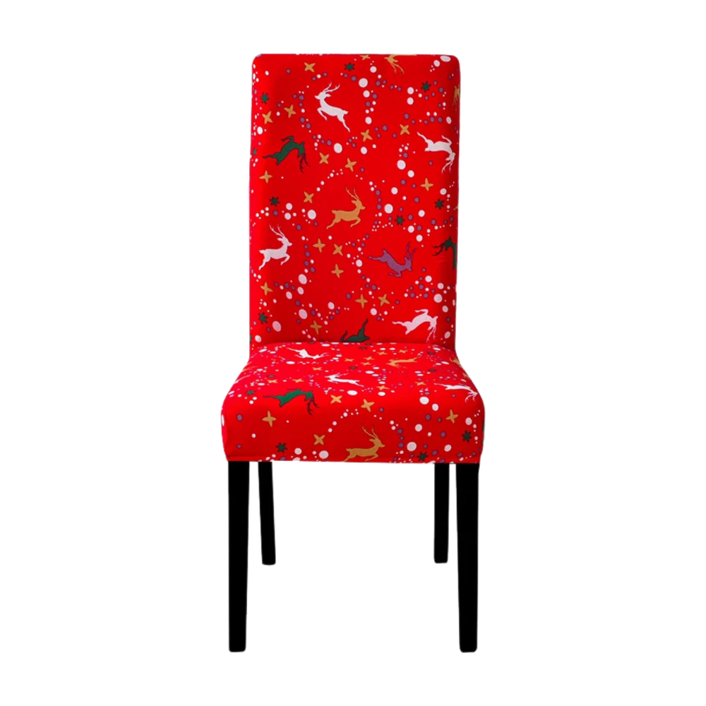 Chair Cover Red Christmas Deer Design Stretchable Dining Slipcover Furniture