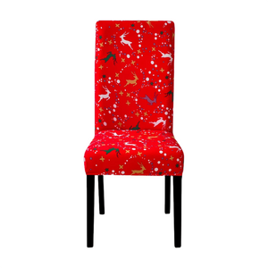 Chair Cover Red Christmas Deer Design Stretchable Dining Slipcover Furniture