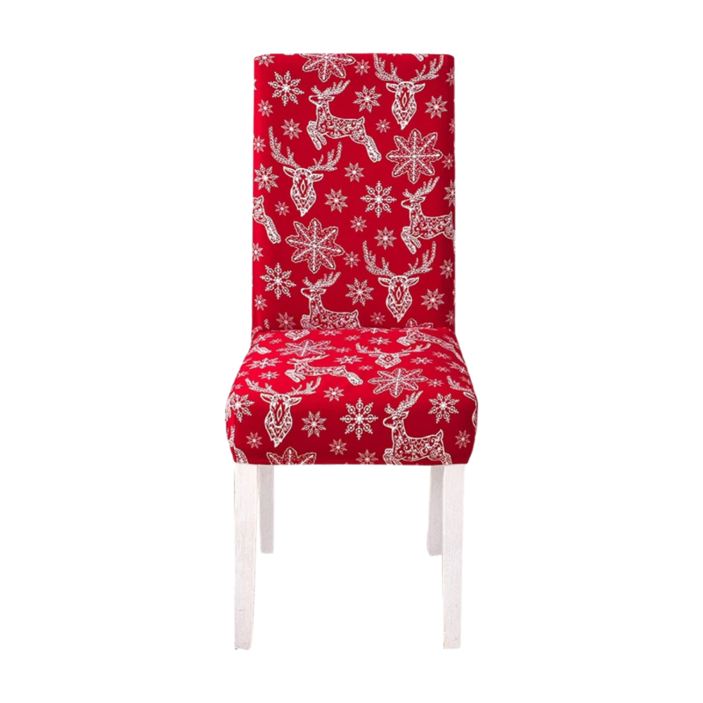 Chair Cover Red Christmas Snowflakes Design Stretchable Dining Slipcover Furniture