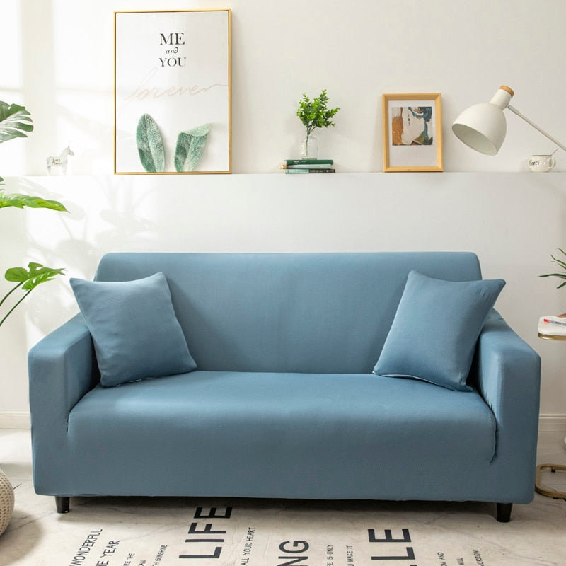 3 Seater Sofa Cover Plain Grey Blue Style Protection Living Room Chair Slipcover