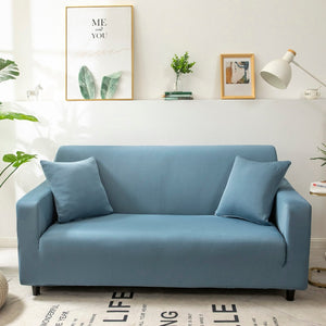 3 Seater Sofa Cover Plain Grey Blue Style Protection Living Room Chair Slipcover