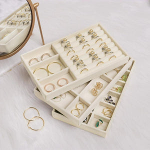 Jewelry Storage Grey Design Display Tray Drawer Jewellery Holder For Rings Earrings Necklaces Bracelets