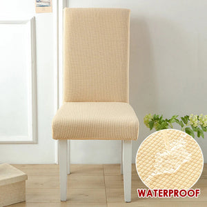 Chair Cover Beige Corn Kernels Waterproof Universal Size For Dining Room Slipcovers