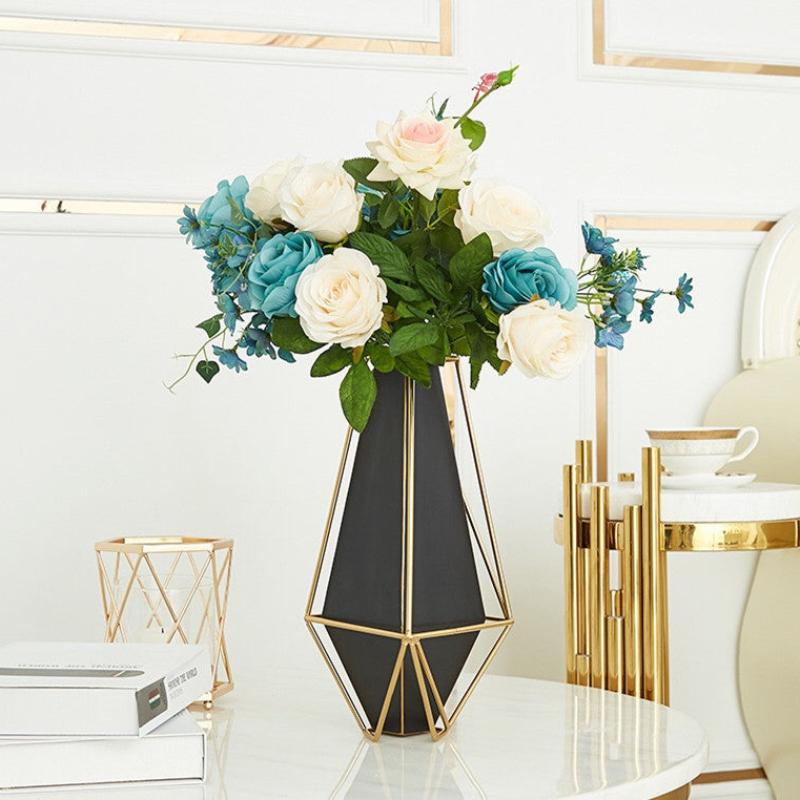 34Cm Gold Black Luxury Tabletop Home Decor Modern Art Sculptures Figurines