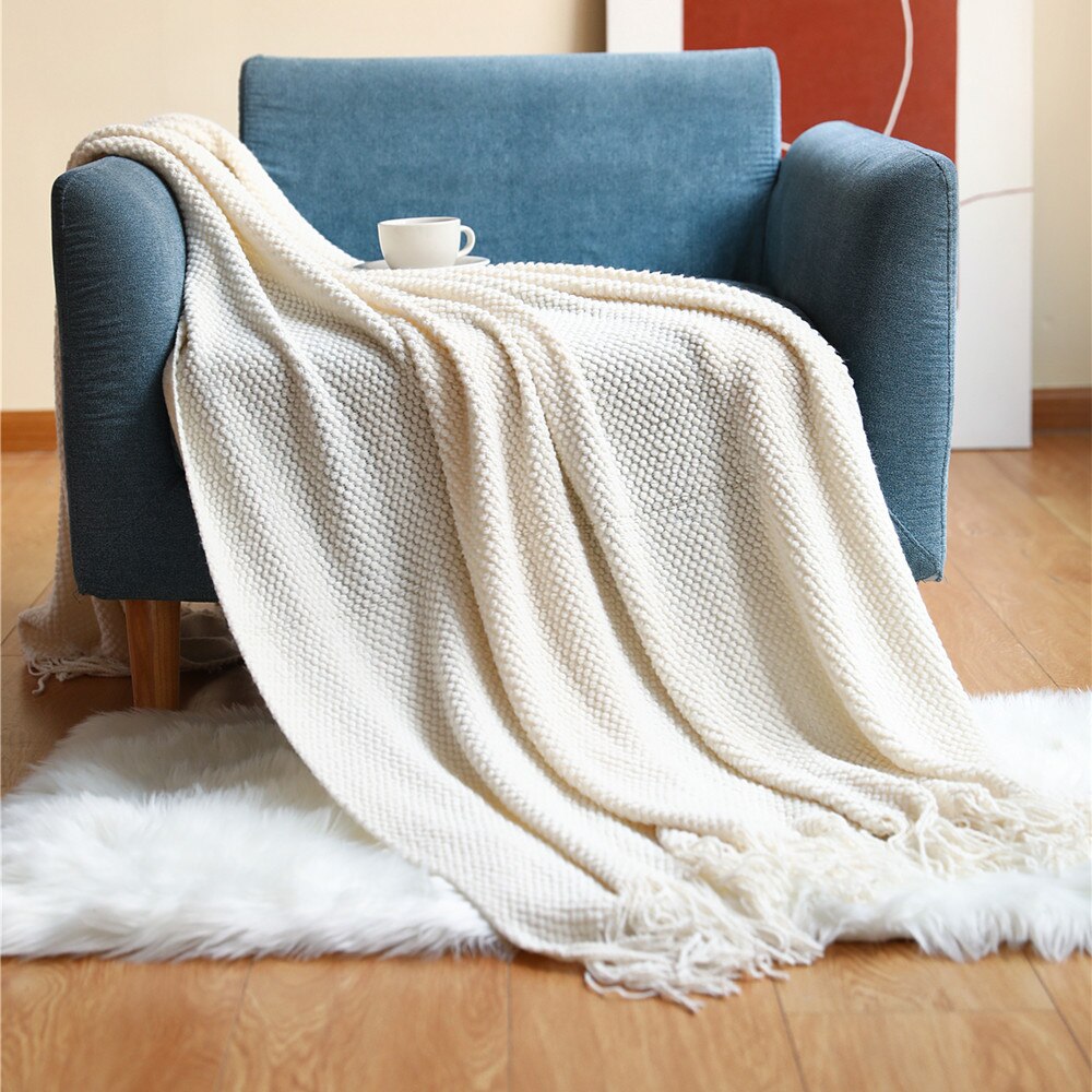 130 By 230 Centimetre Dark Gray Blanket Home Decorative Knitted Waffle Throw