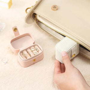 Veile Studios Jewelry Storage Mini Ring Box Portable Organizer Display Travel Case Leather Holder