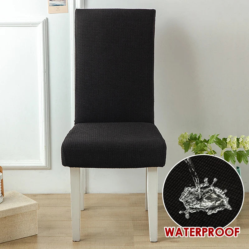Chair Cover Black Corn Kernels Waterproof Universal Size For Dining Room Slipcovers