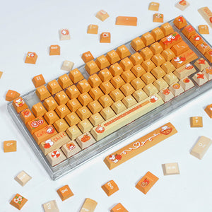 Keycap Keyboard Orange Bears Pattern 132 Switched Gaming Mechanical Keys