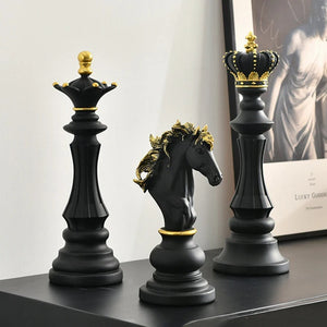 Figurine Chess Piece Black King Medium Resin Living Room Decoration Gifts
