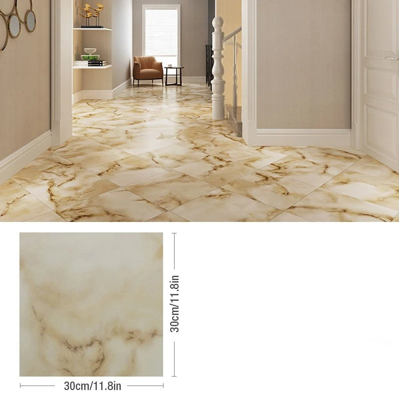 Vinyl Tile Self Adhesive Light Yellow Stain Marble Pvc Waterproof Wallpaper Sticker